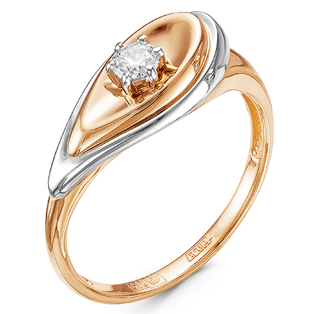 Кольцо, золото, бриллиант, 01-2649